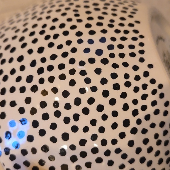 Thyme & Table Black/White Dot Stoneware Gold-Rimmed Bowl - Picture 4 of 6